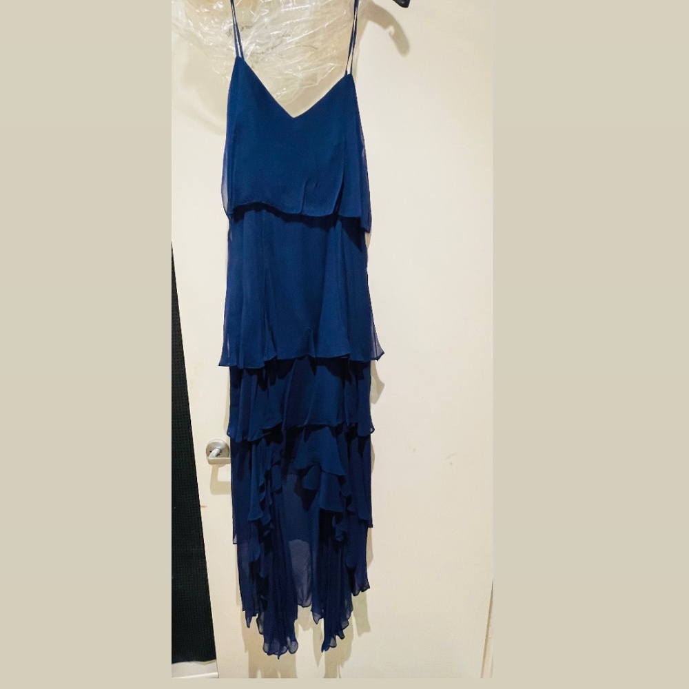 NWT Parker Black high low size 6 Cobalt / Navy dress